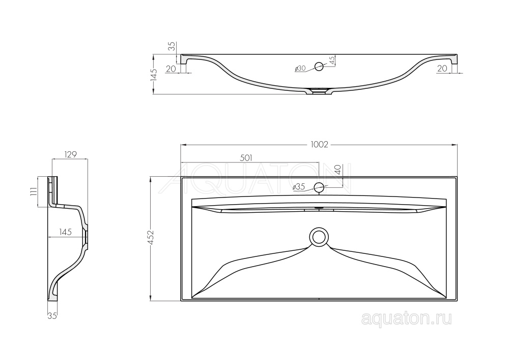 Раковина Aquaton Айрис 100 белая 1A723031AG010