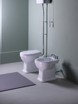 Фото GSI Classic Биде напольное 54х37см, с 3 отверстиями под смеситель, цвет белый