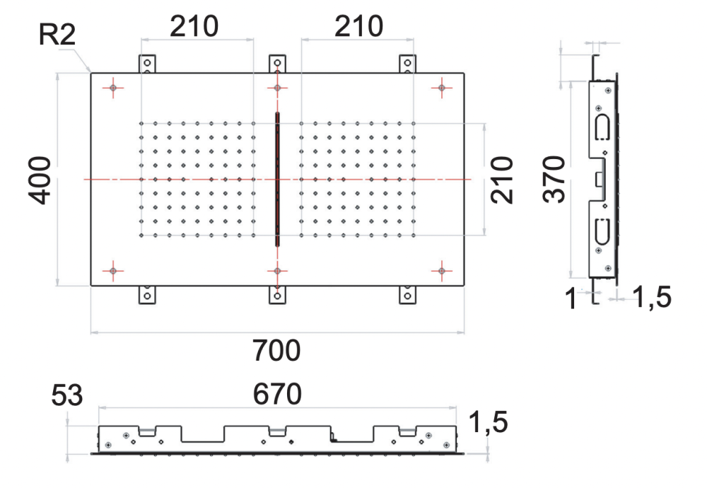 Фото Верхний душ потолочный 70х40 см Remer 357SFR7040C