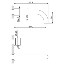 Смеситель для раковины Cisal Less New LN01351040, черный