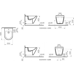 Подвесное биде Vitra S50 (5324B003-0288) белый
