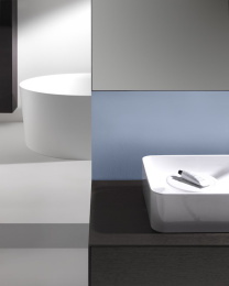 Раковина накладная с полочкой Laufen Val 8.1228.2.000.112.1 55 см, SaphirKeramik, без отверстия под 