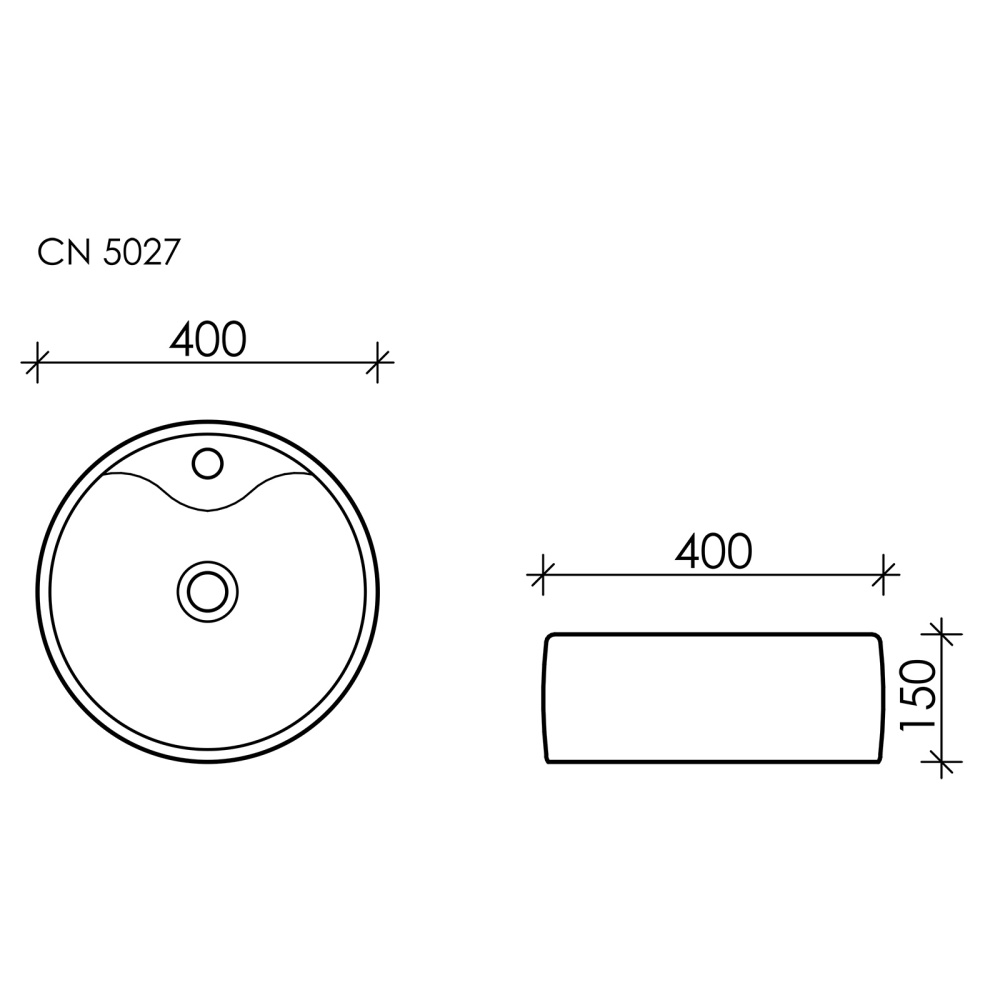 Накладная раковина Ceramicanova Element CN5027 40см круглая