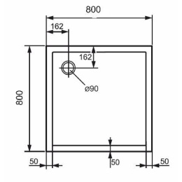Душевой поддон Huppe PURANO 80 x 80 x h4 см, 202160.055, из искусственного камня