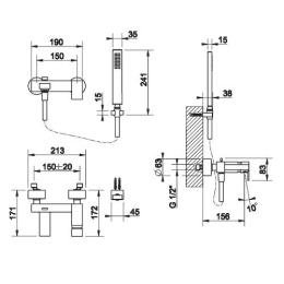 Смеситель для ванны Gessi Rettangolo (20019#031) хром