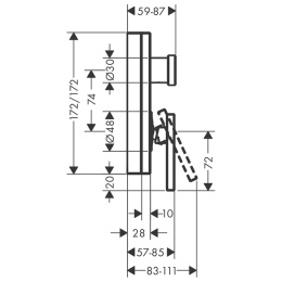 Фото Axor Edge 46420300 Встраиваемый смеситель для ванны, с защитой по станд. EN1717 (внешняя часть) , цв