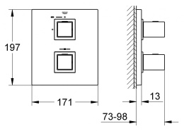 Grohe Grohtherm Cube 19959000 Термостат для душа, встраиваемый без подключения шланга