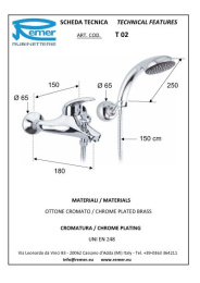 Фото Смеситель Remer для ванны короткий нос RR T02
