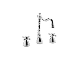 Смеситель для раковины Mamoli Epoca 45700725E051 на 3 отв.с донным клапаном поворотный, Chrome