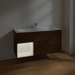 Villeroy Boch Finion F060MTGN Тумба под раковину 1196х498 мм (white matt/walnut veneer)