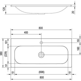 Мебельная раковина Ravak Ring (XJK01180000), белый