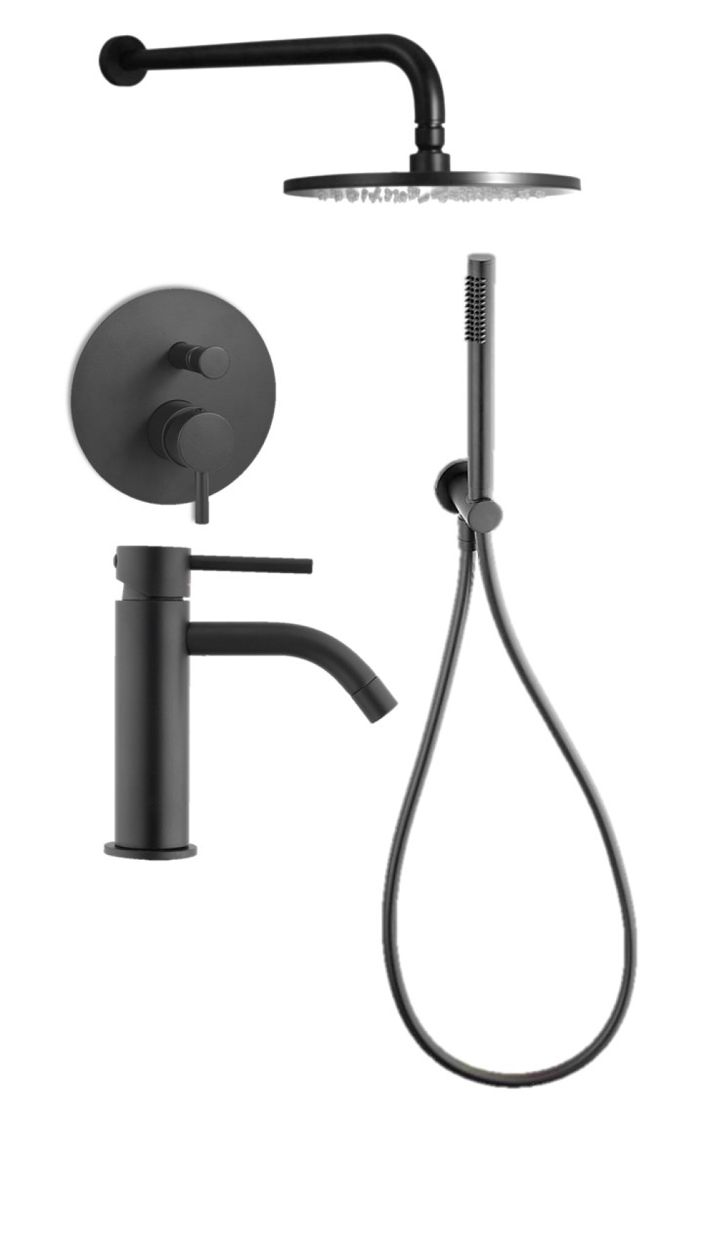 Комплект смесителей Paffoni Light KITLIG015NO071 Черный матовый