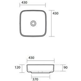 Kerasan Tribeca 460101 Раковина накладная 43х43 см, без отверстия под смеситель, цвет: белый