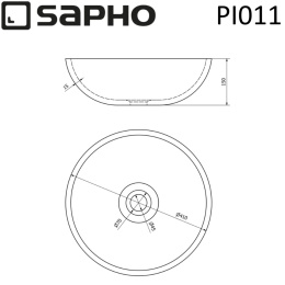 Sapho Priori PI011 Керамическая раковина-чаша ALAVERA PRIORI на столешницу, бежевый/синий