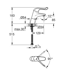 Grohe Euroeco Special 32790000 Смеситель для раковины, безопасный