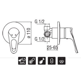 Nobili Timix TX27108CR Смеситель для душа (хром)
