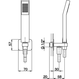 Душевой гарнитур Cisal Kawa KA00303041, белый