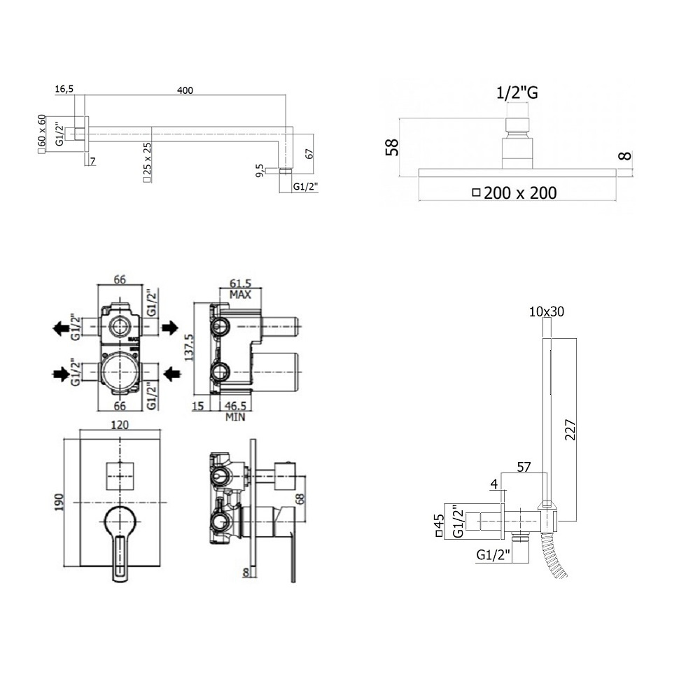 Фото Комплект для душа Paffoni RINGO (KITRIN018CR/M) хром