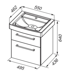 Тумба под раковину Dreja Q Max 77.0002D, 55 см, дуб кантри