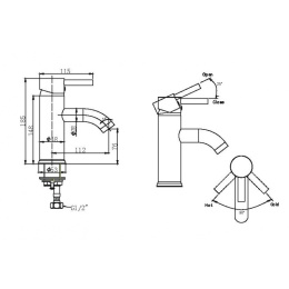 Смеситель для умывальника Bravat Slim F1332366CP-RUS