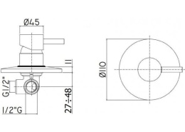 Смеситель для душа Paffoni LIGHT (LIG011NO) Черный матовый