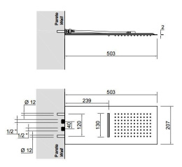 Antonio Lupi Bilastra BILASTRALU Душевая система 20,7x50,3x0,2 см, цвет Acciaio Lucido