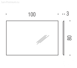 Зеркало в раме Colombo Fashion Mirrors, 100x80см, нержавеющая сталь B2064