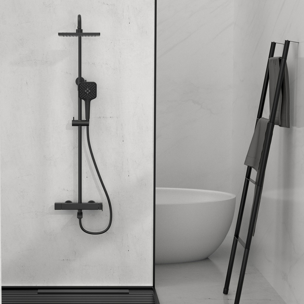 Фото Душевая стойка Vincea Cube (VSFS-1C1MB) черный