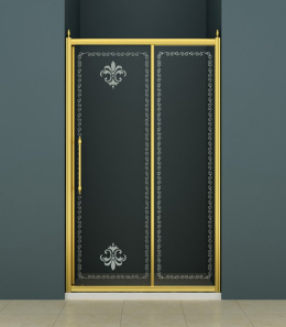 Душевая дверь в проем Cezares RETRO-BF-1-110-PP-Cr, профиль хром, стекло матовое с прозрачным узором