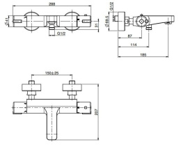 Термостат для ванны F4074/1CR FIMA Carlo Frattini FIMATHERM