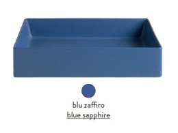 Раковина ArtCeram Scalino 55 SCL002 16; 00, накладная, цвет - blu zaffiro (синий сапфир), 55 х 38 х
