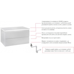 Тумба белый матовый 83 см Jacob Delafon Madeleine EB2083-J51