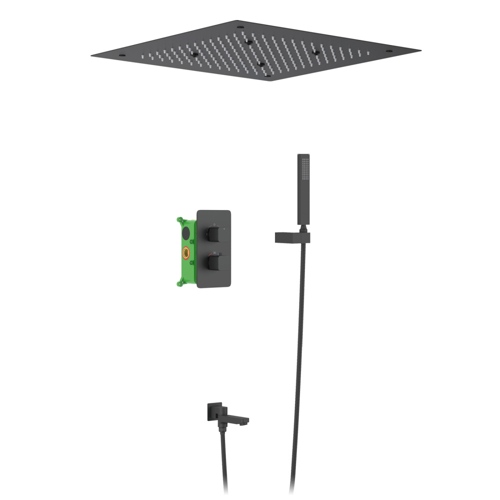 Фото Душевая система встроенная с термостатом Timo Petruma SX-5019/03SM черный