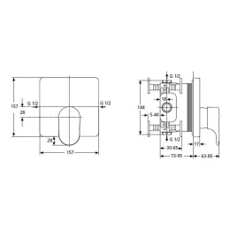 Смеситель Ideal Standard Moments A4716AA для душа, встраиваемый, хром