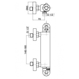 Гигиенический душ с термостатом GPD thermostatic tdb01+ настенный