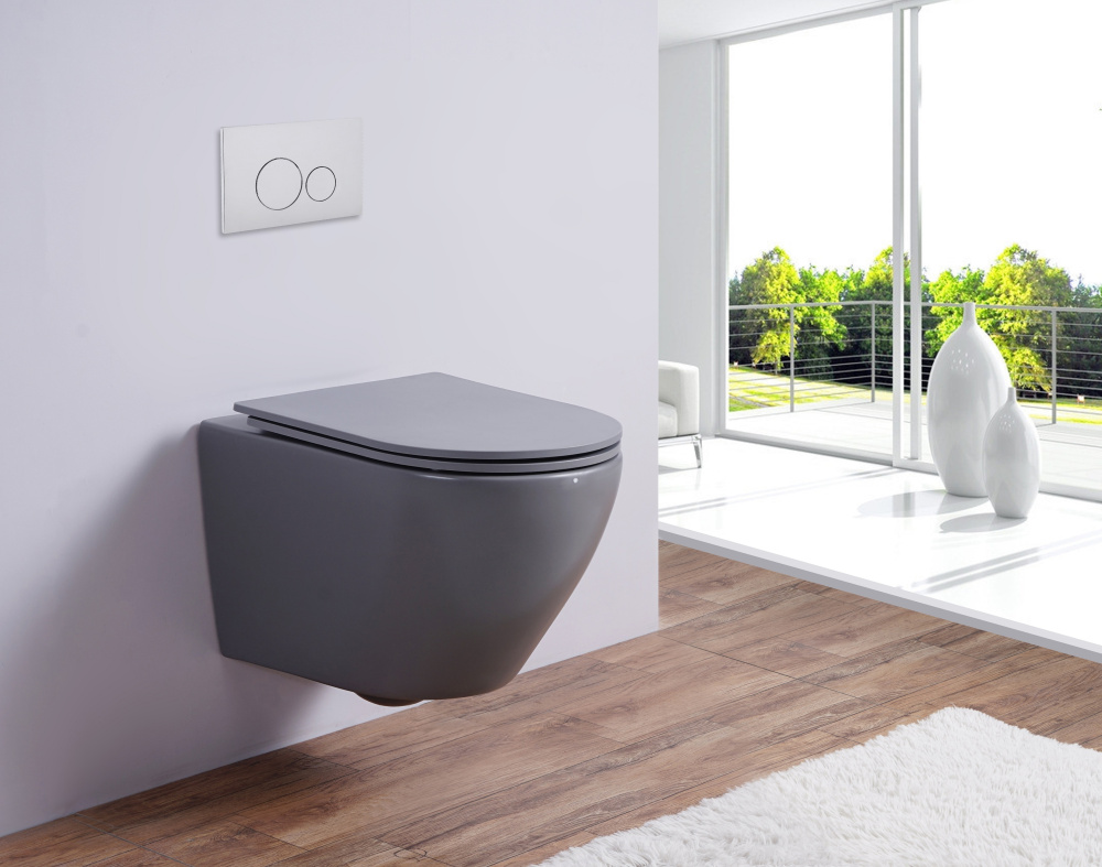 Унитаз подвесной Esbano (ESUPAZALGM) серый, матовый