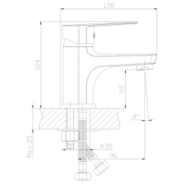 Смеситель для раковины Rossinka S (S35-15)