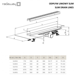 Душевой трап Radaway RadаDrain (5L065S/5R065SB)