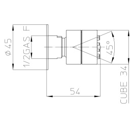 Форсунка гидромассажная Bossini Cubic-Gom I00135.030, хром