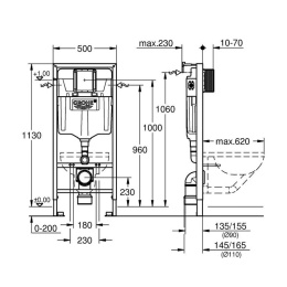 Grohe Rapid SL 38539001 Инсталляция для унитаза подвесного стандартная, прочее