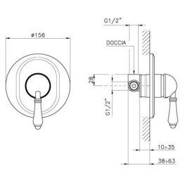 Гигиенический душ бронза NICOLAZZI DOCCIA 3406BZ75+5523BZ Готовый комплект