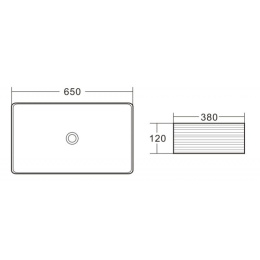 Раковина 65 см BelBagno (BB1408) прямоугольная, санфаянс