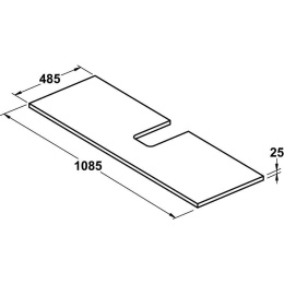 Столешница для тумбы T7271 Ideal Standard Step