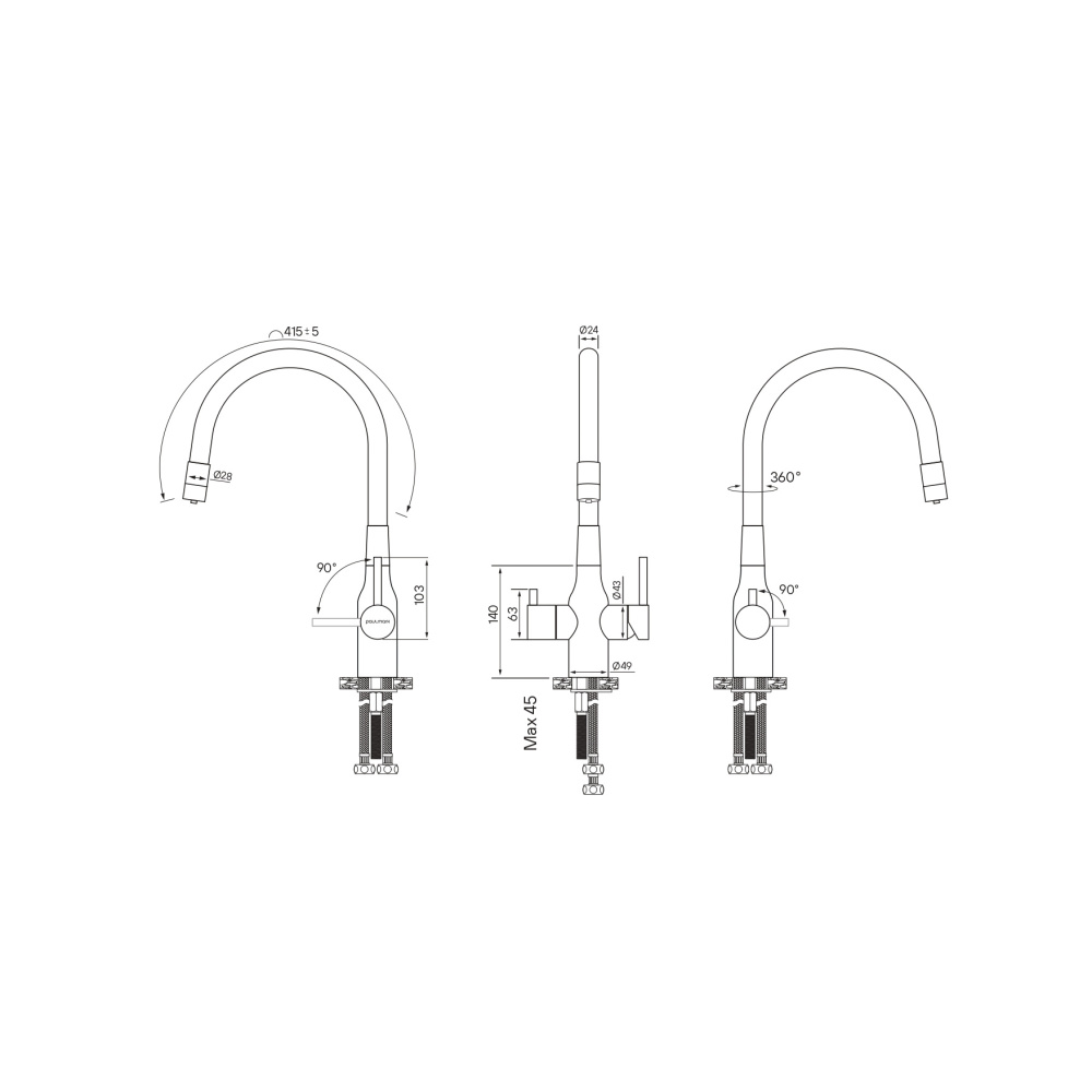 Смеситель для кухни Paulmark  (Sa213419-G) золото