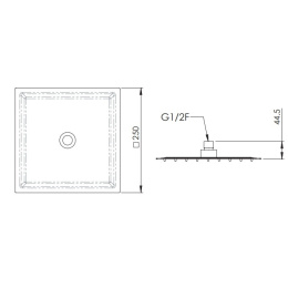 Remer 357UFS25BOX Душевая головка с шарнирным соединением, 25 см (сталь) белый матовый