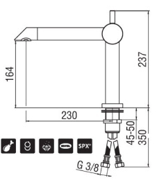 NOBILI Oz T4 OZ613/T4SA Смеситель для кухни (сатин)