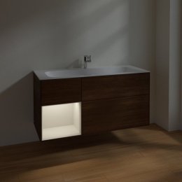 Villeroy Boch Finion F060GJGN Тумба под раковину 1196х498 мм (light grey matt/walnut veneer)