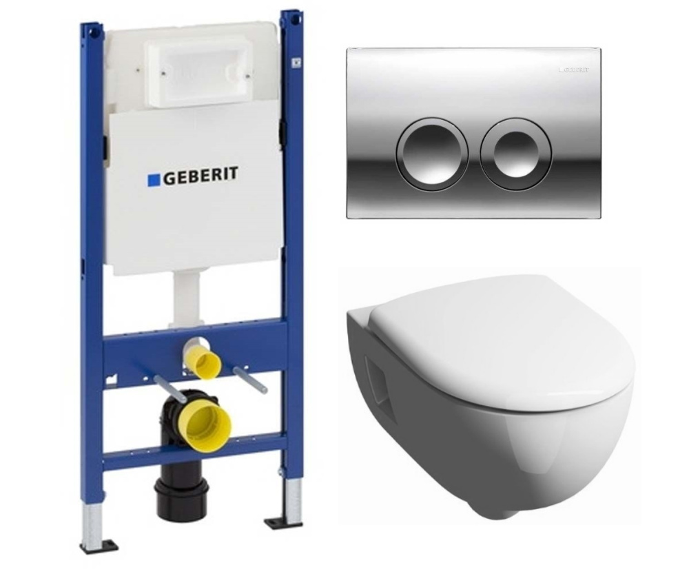 Инсталляция Geberit с безободковым унитазом Geberit Renova Nr.1 203070000, сиденье микролифт