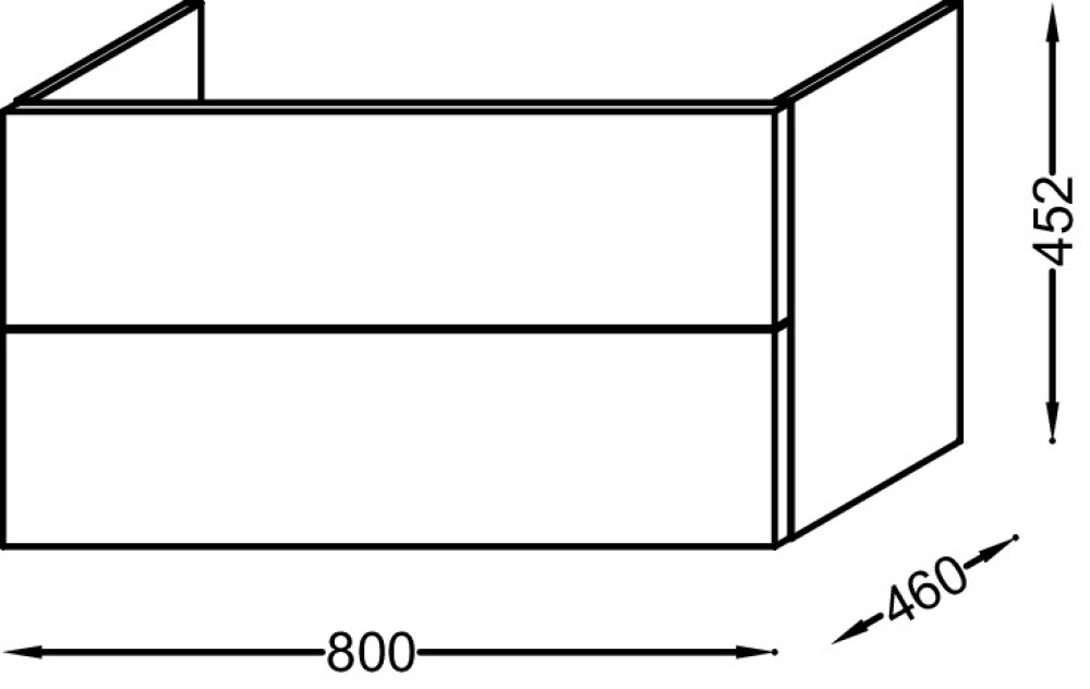 Фото Мебель для раковины-столешницы 80 см, изогнутая ручка Jacob Delafon EB2078-R1-G1C