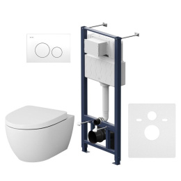 Инсталляция + унитаз + клавиша Am.Pm Awe (IS49001.111738) белый, синий